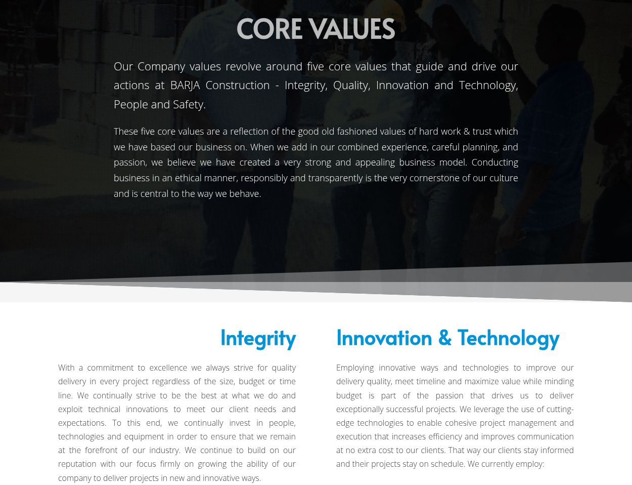 Solution: Project detail pages with specs