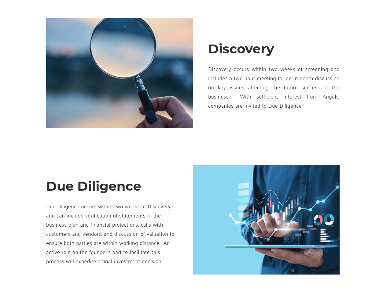 Solution: Investment thesis and portfolio pages