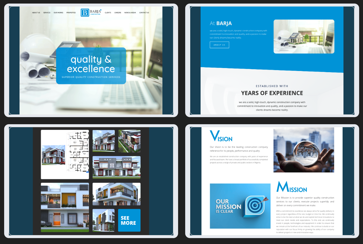 Barja Construction website preview
