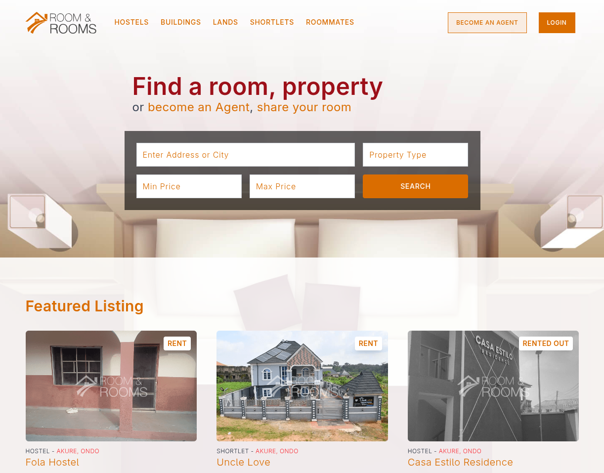Room and Rooms listings